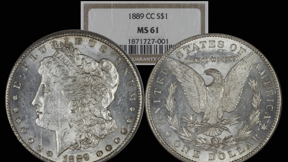 1889 CC Morgan Silver Dollar NGC MS61